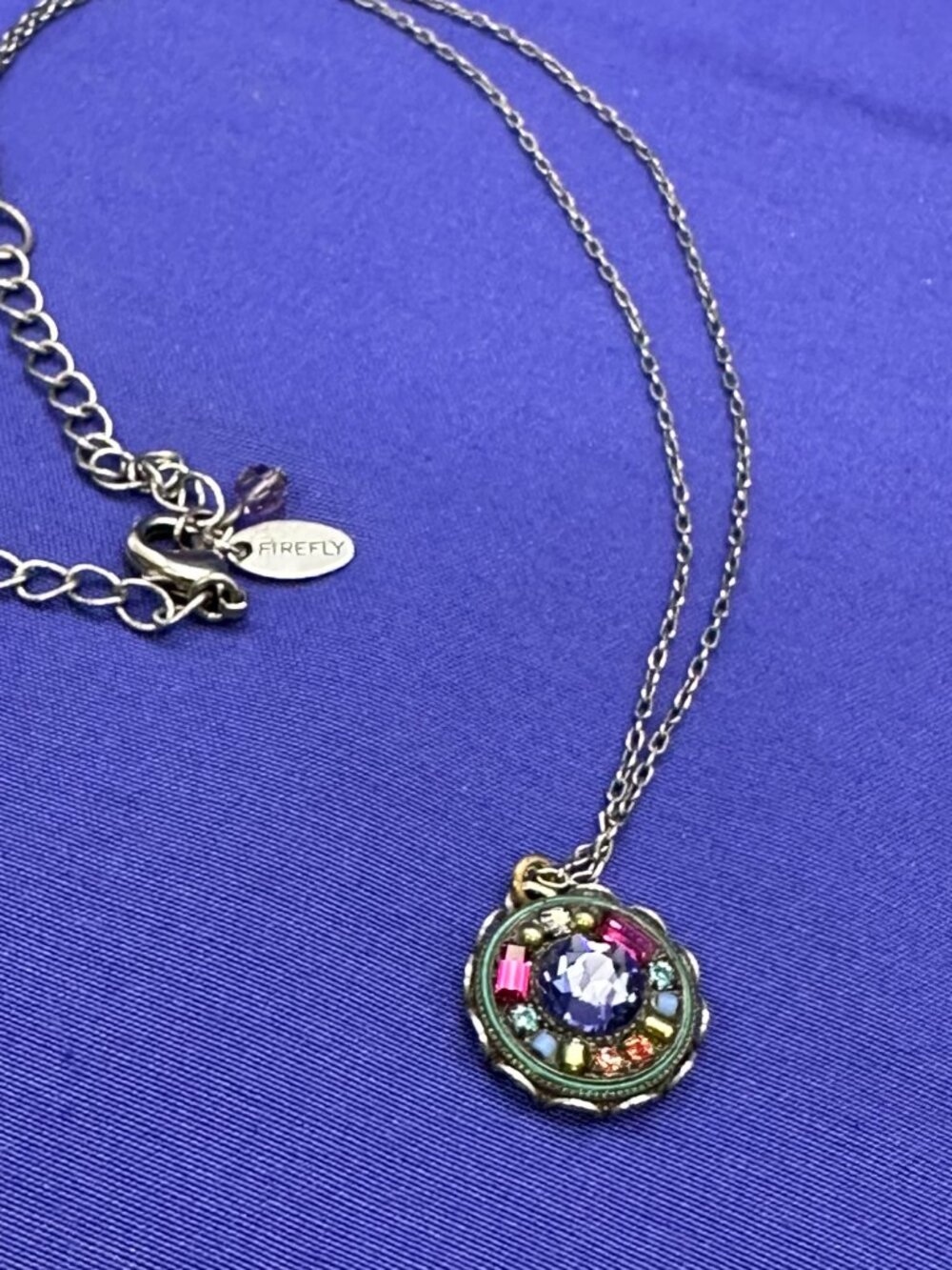 Firefly Swarovski Crystal Multiple Stone Pendant Necklace - Picture 12 of 15